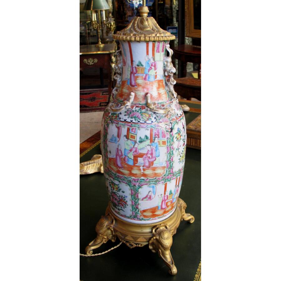 CANTON PORCELAIN LAMP circa 1880