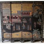 Folding screen in lacquer, 4 sheets, China time beginning XXème