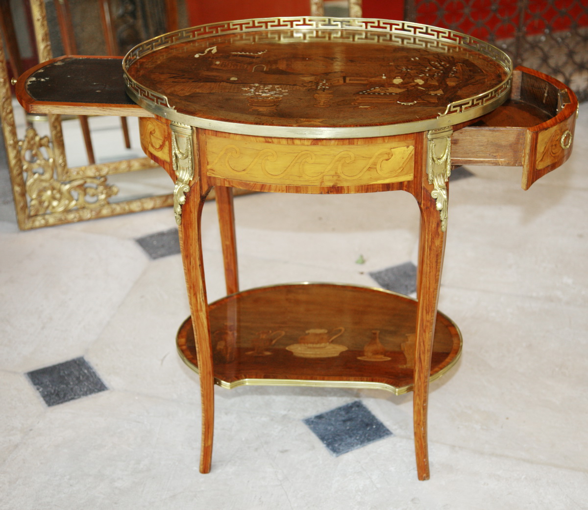 Transition style coffee table circa 1880