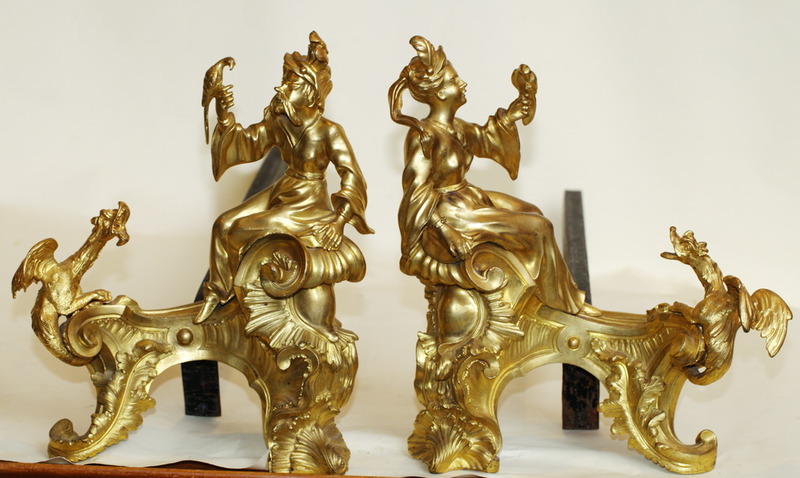 Paire de chenets au Chinois