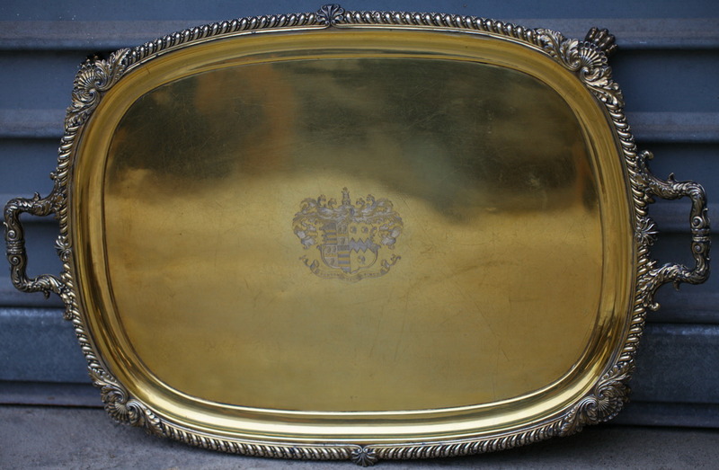 tray on silver metal circa 1880