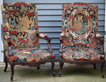 Pair of large armchairs regency style