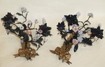 Pair porcelain flower appliques 19th