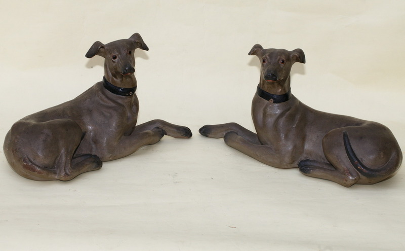 Dogs polychrome terracotta 1880