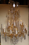 LUSTRE bronze et cristaux style Louis XVI