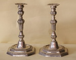 Pair of candlesticks in silver 19th