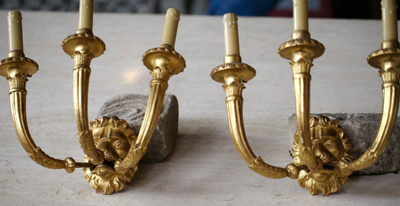 Pair of gilt sconces, italian working circa 1850