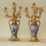 pair of candelabra porcelain and bronze N.III