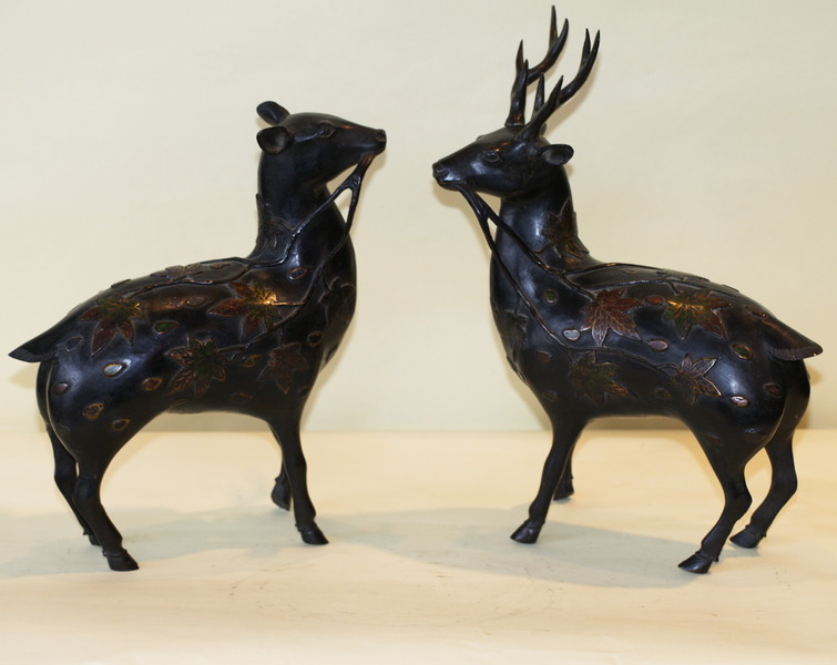 Couple de Daims Chine vers 1850