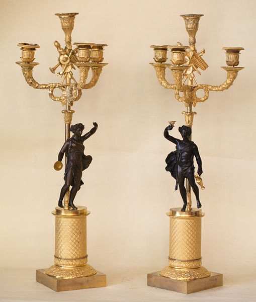 Paire de candélabres Charles X