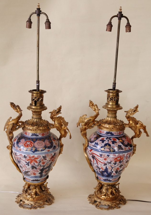 Pair of porcelain lamps 1880