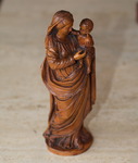 Vierge  l'enfant en buis XVIII