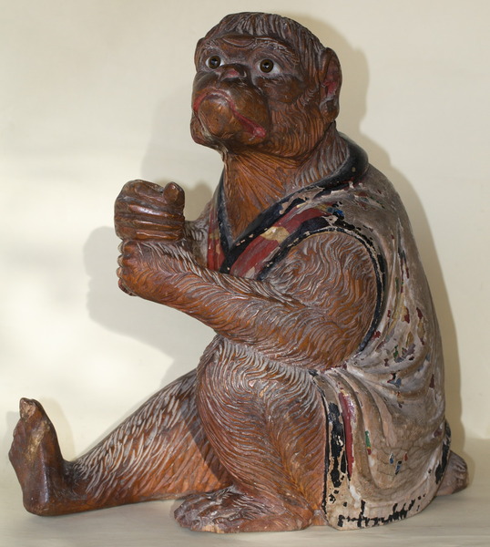 Carved wooden monkey circa 1880