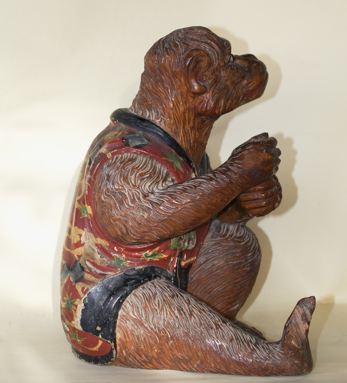 Carved wooden monkey circa 1880