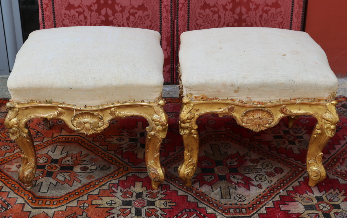 Paire de tabourets fin XVIII