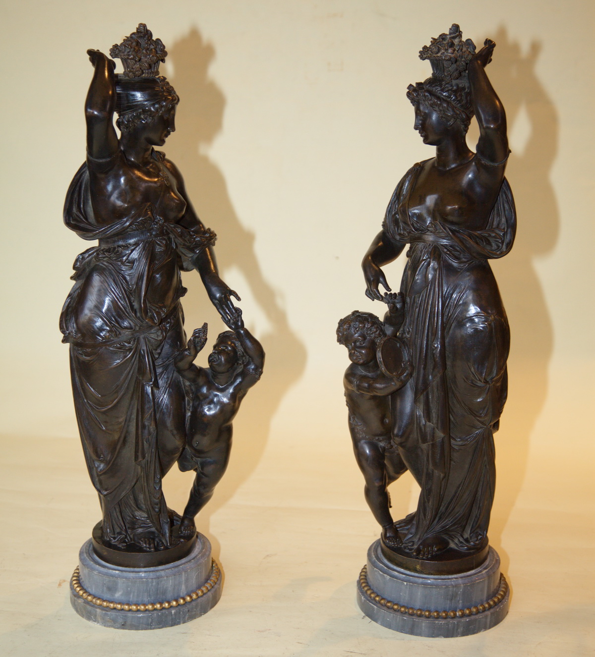 Pair of bronze sculptures 