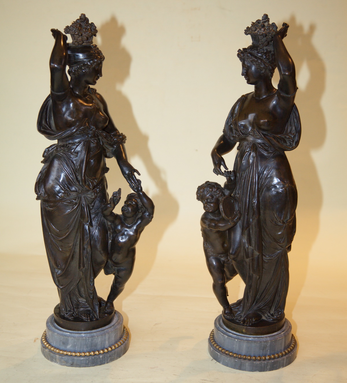 Pair of bronze sculptures