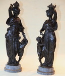 Paire de sculptures en bronze 