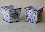 Pair of earthenware cache-pots XVIII