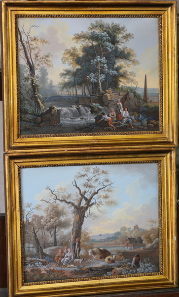 Ecole Française du XIX ème, paire gouaches