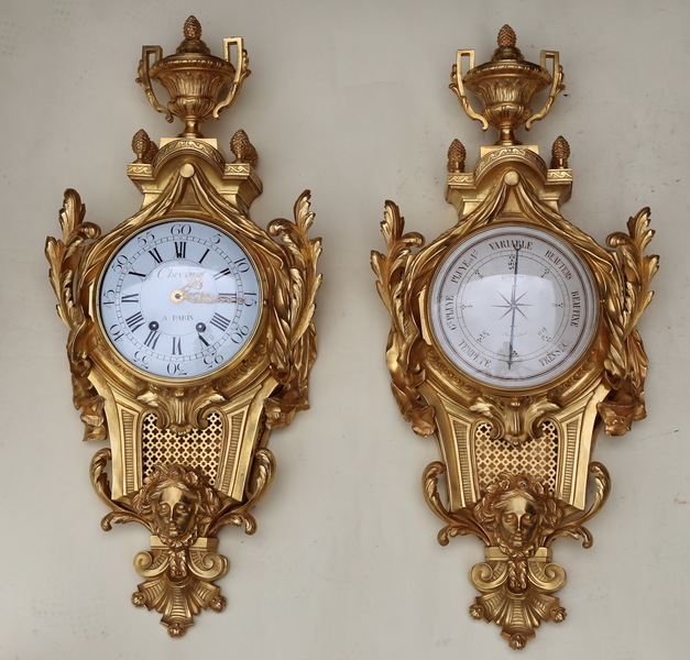 Cartel et baromètre style Louis XVI début XIX