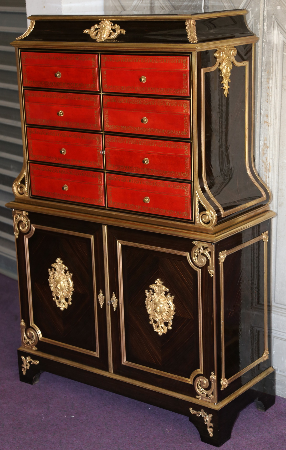 Cartonnier style Régence circa 1880