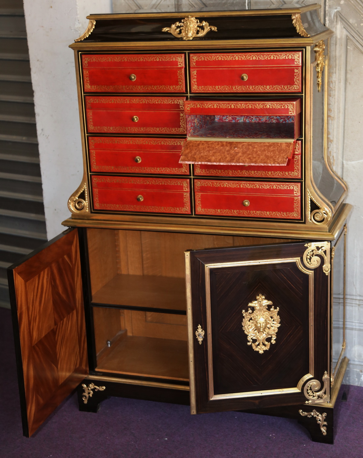Cartonnier style Régence circa 1880