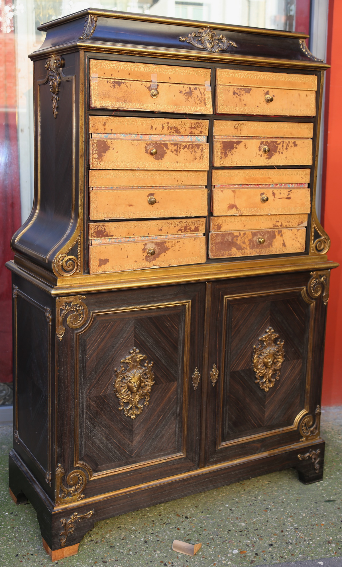 Cartonnier style Régence circa 1880