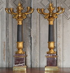 Pair of candelabra with 5 lights circa 1840