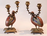 Pair of candlesticks Cailles circa 1850