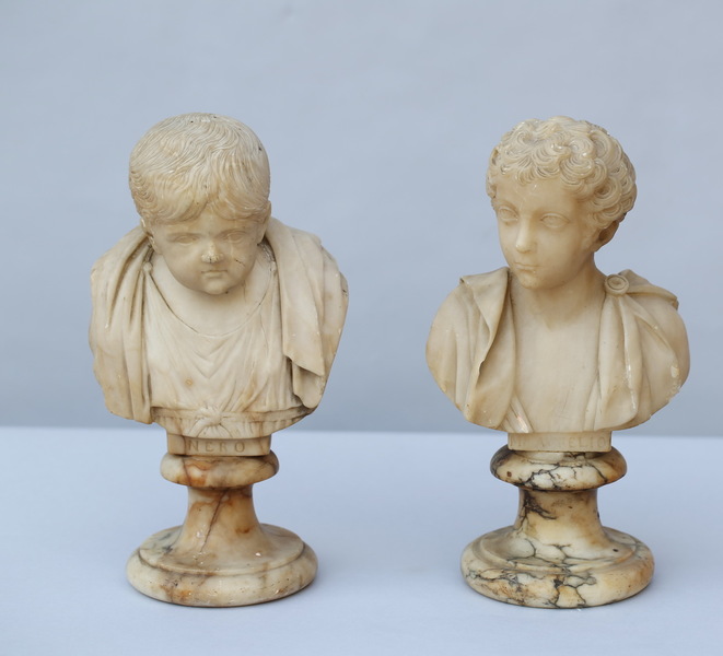 Pair of busts Neron and Aurelius Italie XIX