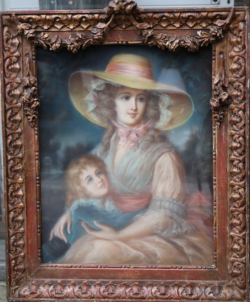 Ecole Française XIX , Pastel