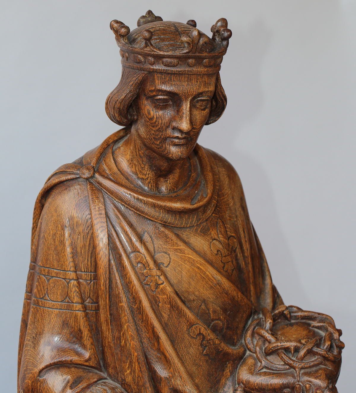 Sculpture in oak of Saint LOUIS circa 1860