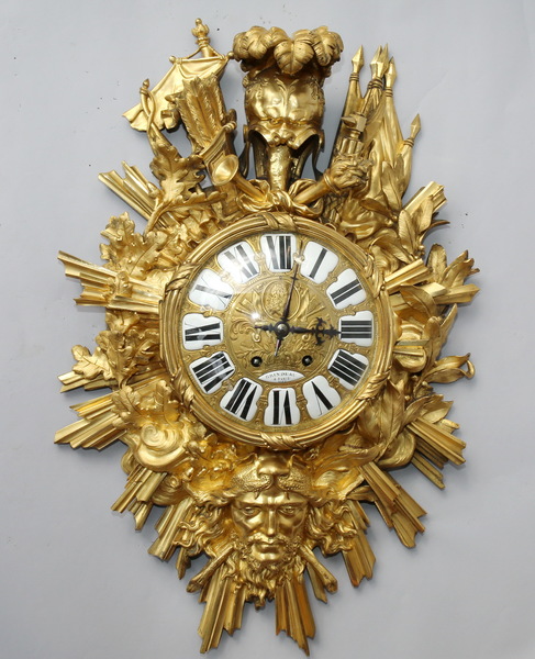 Cartel bronze doré style Louis XIV circa 1880