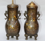 Pair of bronze vases circa 1880