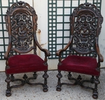 Paire de Fauteuils Noyer