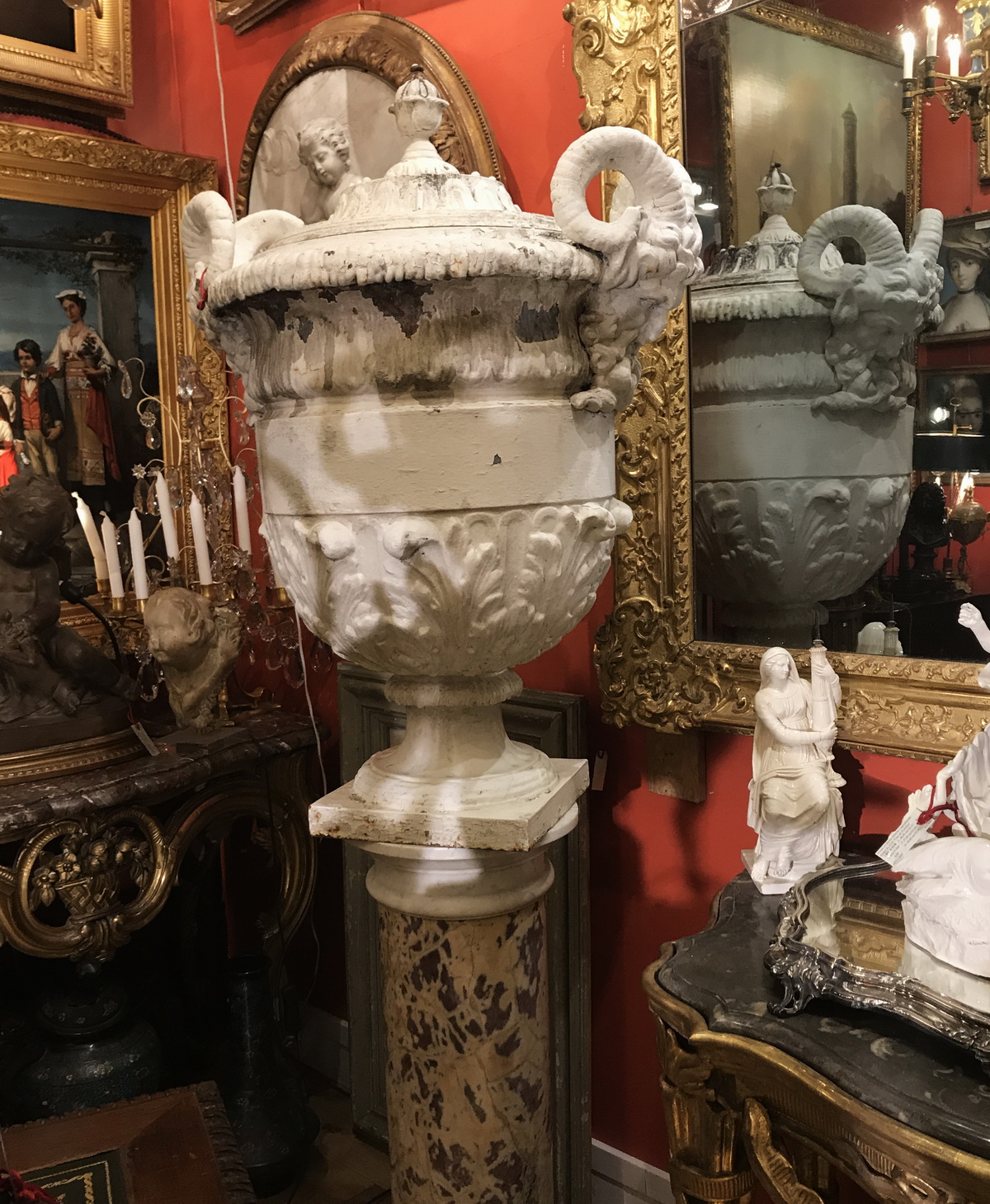 Society of Val d'Osne pair of large vases