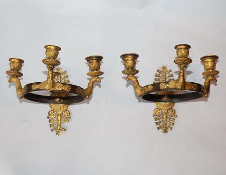 Pair of period Empire wall sconces