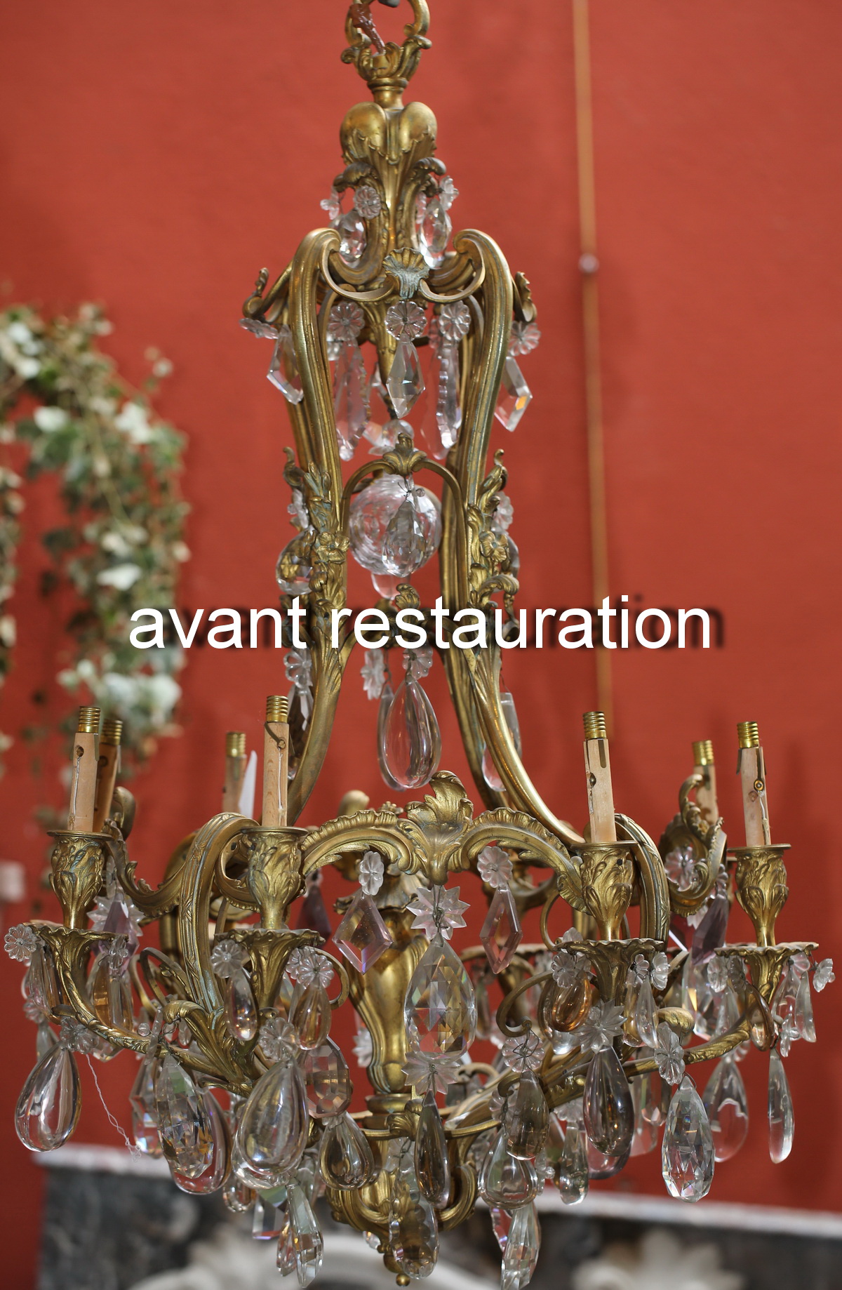 Paire de lustres rocaille style Louis XV