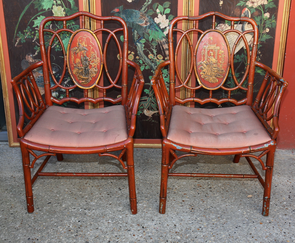 Paire de fauteuils style chinois circa 1880