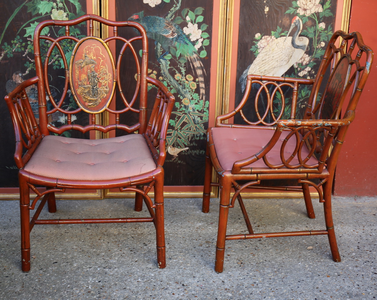 Paire de fauteuils style chinois circa 1880