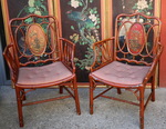 Pair of Chinese style armchairs circa 1880