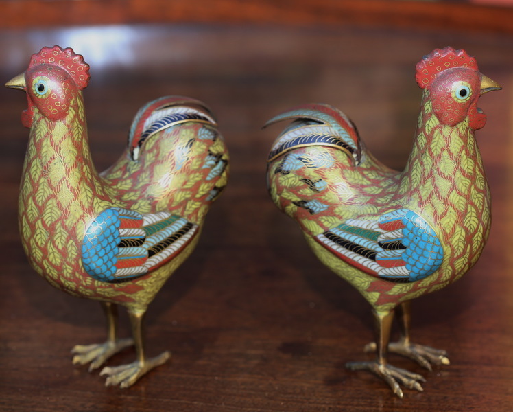 Emaux cloisonnés Chine fin XVIII