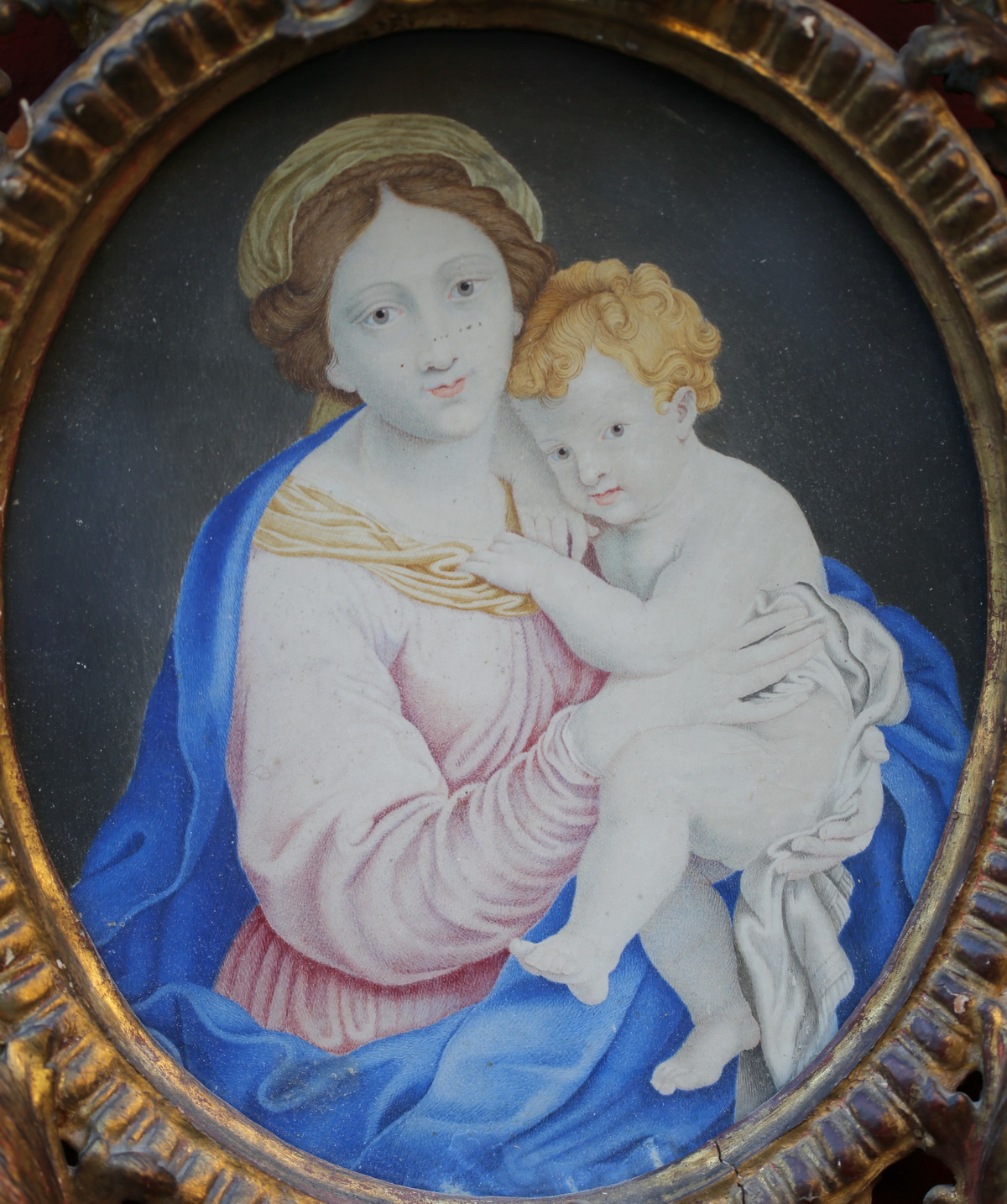 XVIII stoup and gouache