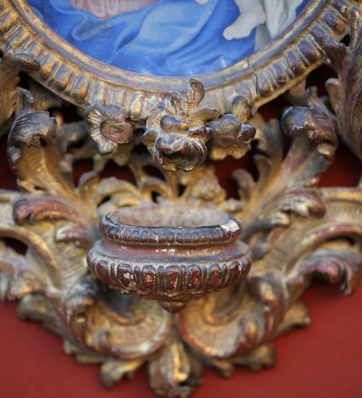 XVIII stoup and gouache