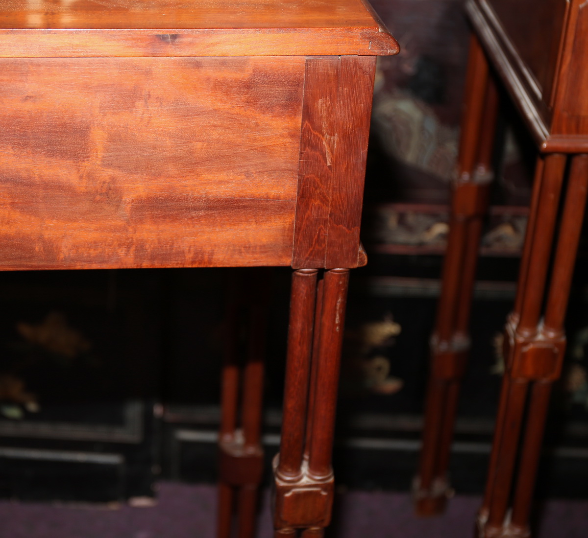 Pair of nineteenth mahogany consoles