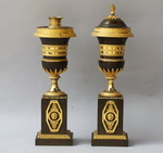 Pair of Empire candle cassolettes
