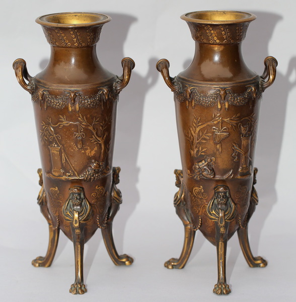 Levilllain 1837-1905, pair of vases