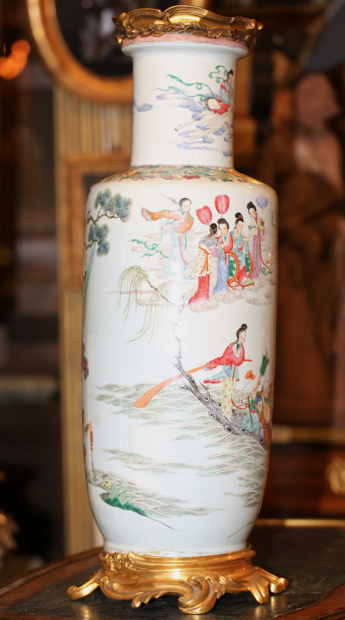 Chine XIXème vase famille rose