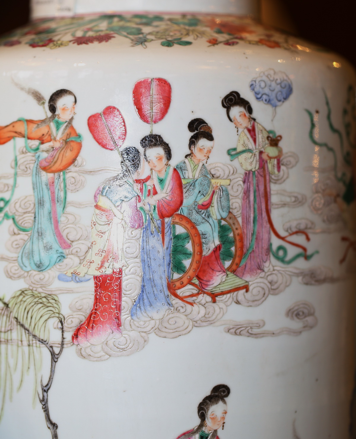 Chine XIXème vase famille rose